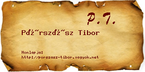 Pórszász Tibor névjegykártya